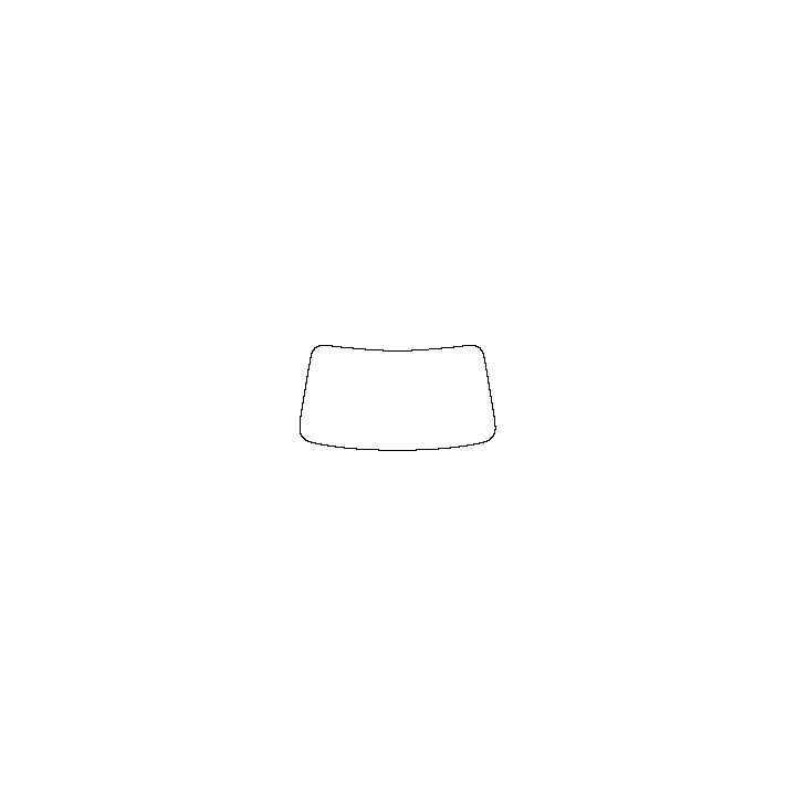 Lincoln Corsair Window 2020 - Windshield (inside) (without mirror and dotted area cutout, Edge ends at the inner side of dotted