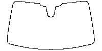 Peugeot 208 (EU) Window 2021 - Windshield (inside) (with mirror and dotted area cutout, Edge ends at the inner side of dotted ar