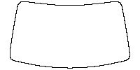 Peugeot 208 (EU) Window 2021 - Windshield (inside) (without mirror and dotted area cutout, Edge ends at the inner side of dotted