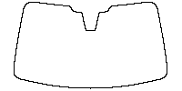 Peugeot 208 (EU) Window 2021 - Windshield (inside) (with mirror and dotted area cutout, Edge exceeds the innder side of black ce