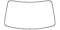 Peugeot 208 (EU) Window 2021 - Windshield (inside) (without mirror and dotted area cutout, Edge exceeds the innder side of black