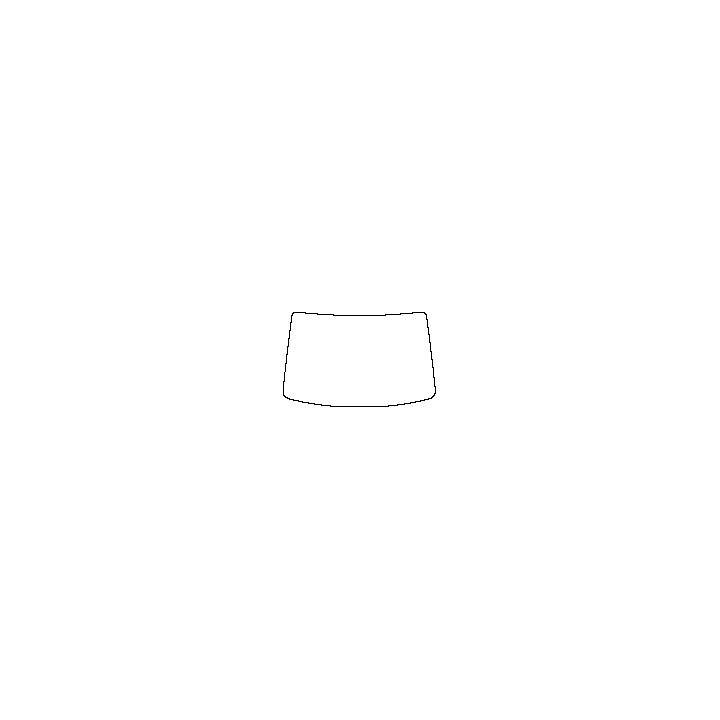 Skoda Enyaq iV (EU) Coupe 2021 - Windshield (inside) (without mirror and dotted area cutout, Edge ends at the inner side of dott