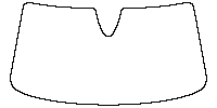 Volkswagen Arteon Window 2021 - Windshield (inside) (with mirror and dotted area cutout, Edge ends at the inner side of dotted a
