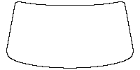 Volkswagen Arteon Window 2021 - Windshield (inside) (without mirror and dotted area cutout, Edge ends at the inner side of dotte