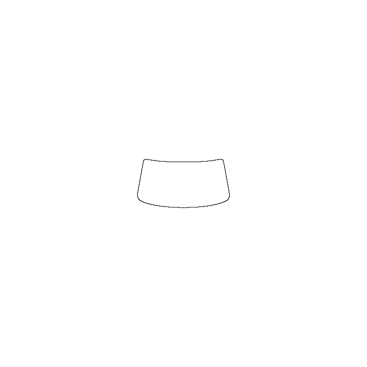 Volkswagen Arteon Window 2021 - Windshield (inside) (without mirror and dotted area cutout, Edge ends at the inner side of dotte