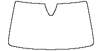 Volkswagen Taigo (EU) Window 2022 - Windshield (inside) (with mirror and dotted area cutout)