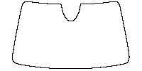 Skoda Fabia (EU) Window 2022 - Windshield (inside) (with mirror and dotted area cutout, Edge ends at the inner side of dotted ar