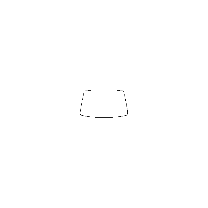 Skoda Fabia (EU) Window 2022 - Windshield (inside) (without mirror and dotted area cutout, Edge ends at the inner side of dotted