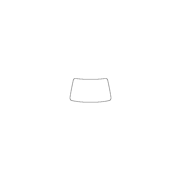 Skoda Fabia (EU) Window 2022 - Windshield (inside) (without mirror and dotted area cutout, Edge exceeds the innder side of black