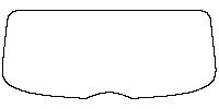 Skoda Fabia (EU) Window 2022 - Rear Window (Edge ends at the inner side of dotted area)
