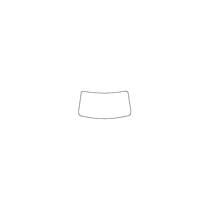 Porsche Macan Window 2022 - Windshield (inside) (without mirror and dotted area cutout, Edge ends at the inner side of dotted ar