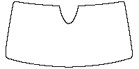 Volkswagen T-Roc (EU) Window 2022 - Windshield (inside) (with mirror and dotted area cutout, Edge ends at the inner side of dott