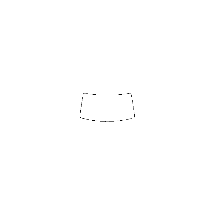 Volkswagen T-Roc (EU) Window 2022 - Windshield (inside) (without mirror and dotted area cutout, Edge ends at the inner side of d