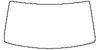 Volkswagen T-Roc (EU) Window 2022 - Windshield (inside) (without mirror and dotted area cutout, Edge ends at the inner side of d