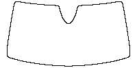 Volkswagen T-Roc (EU) Window 2022 - Windshield (inside) (with mirror and dotted area cutout, Edge exceeds the innder side of bla