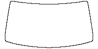 Volkswagen T-Roc (EU) Window 2022 - Windshield (inside) (without mirror and dotted area cutout, Edge exceeds the innder side of