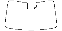 Toyota bZ4X (CN) Window 2022 - Windshield (inside) (with mirror and dotted area cutout, Edge ends at the inner side of dotted ar