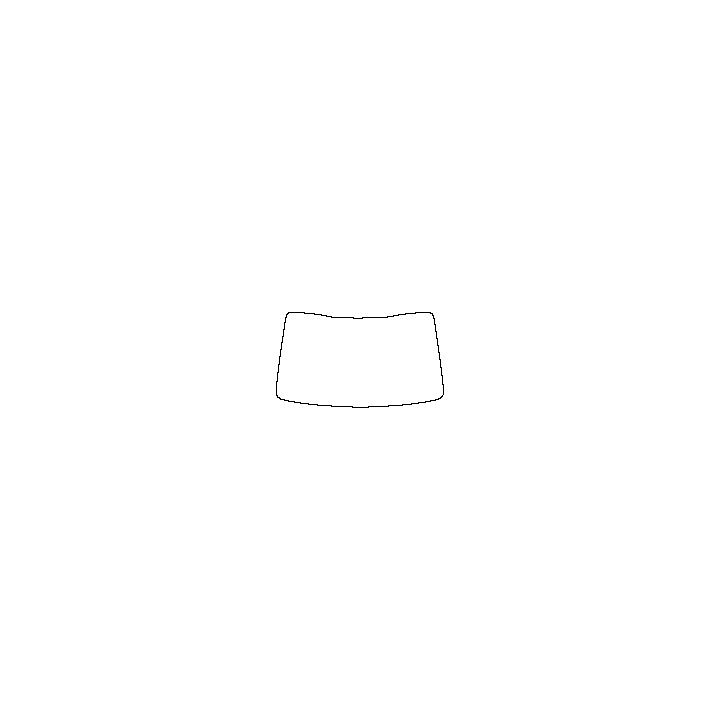 Toyota bZ4X (CN) Window 2022 - Windshield (inside) (without mirror and dotted area cutout, Edge ends at the inner side of dotted