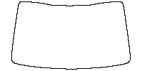 Toyota bZ4X (CN) Window 2022 - Windshield (inside) (without mirror and dotted area cutout, Edge ends at the inner side of dotted