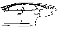 Volkswagen ID.7 GTX 2023 - (left) Door+Side Skirt+Rear Fender