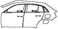 Fiat 600 Hybrid 2023 - (left) Door+Rear Fender+Side Skirt