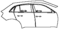 Fiat 600 Hybrid 2023 - (right) Door+Rear Fender+Side Skirt