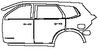 Ford Everest Exterior 2023 - (left) Door+Rear Fender+Side Skirt (with ''TITANIUM'' emblem on front door)