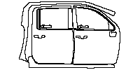 GMC Sierra HD 3500 HD 2024 - (right) Door+Rear Fender+Side Skirt (without emblem)
