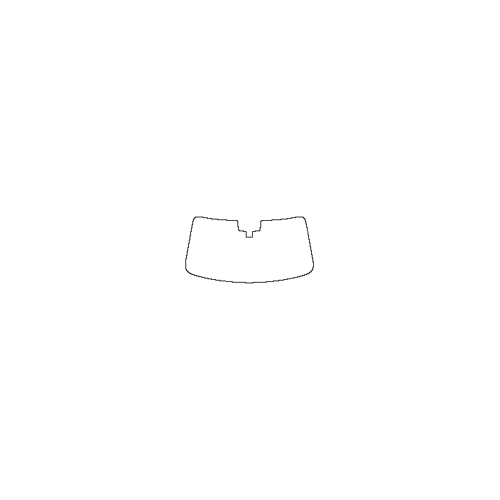 Volkswagen Tiguan (EU) Window 2024 - Windshield (inside) (without mirror and dotted area cutout, Edge ends at the inner side of
