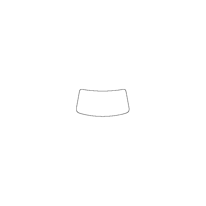Volkswagen Tiguan (EU) Window 2024 - Windshield (inside) (without mirror and dotted area cutout, Edge ends at the inner side of