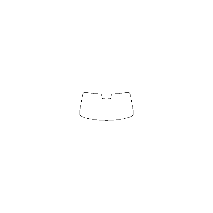 Volkswagen Tiguan (EU) Window 2024 - Windshield (inside) (with mirror and dotted area cutout, Edge exceeds the innder side of bl