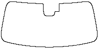 Lexus TX Window 2024 - Windshield (inside) (with mirror and dotted area cutout, Edge ends at the inner side of dotted area)