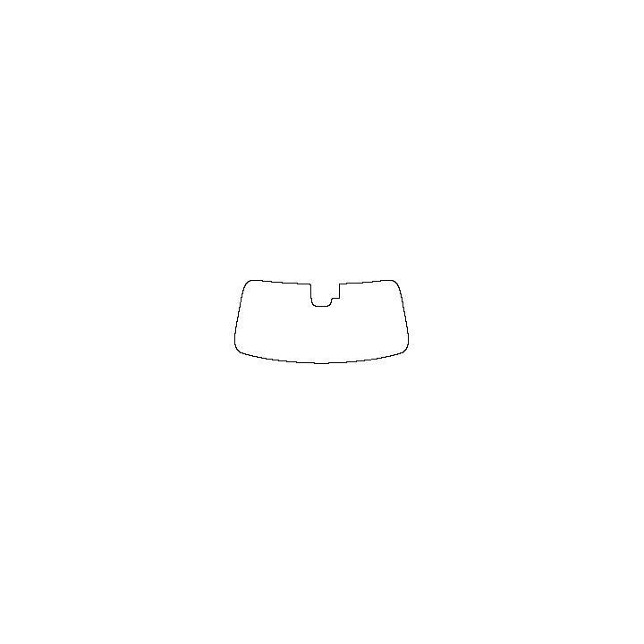 Lexus TX Window 2024 - Windshield (inside) (with mirror and dotted area cutout, Edge ends at the inner side of dotted area)