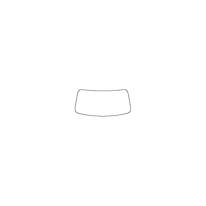 Lexus TX Window 2024 - Windshield (inside) (without mirror and dotted area cutout, Edge ends at the inner side of dotted area)