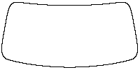Lexus TX Window 2024 - Windshield (inside) (without mirror and dotted area cutout, Edge ends at the inner side of dotted area)