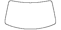 Volvo EX40 (NA) Window 2024 - Windshield (inside) (without mirror and dotted area cutout, Edge ends at the inner side of dotted