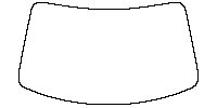 Volvo EX40 (NA) Window 2024 - Windshield (inside) (without mirror and dotted area cutout, Edge exceeds the innder side of black