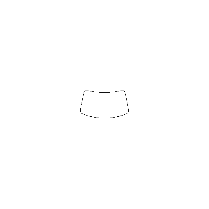 Volvo EX40 (NA) Window 2024 - Windshield (inside) (without mirror and dotted area cutout, Edge exceeds the innder side of black