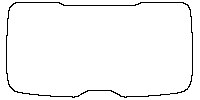 Volvo EX40 (NA) Window 2024 - Rear Window (Edge ends at the inner side of dotted area)