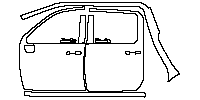 Chevrolet Silverado HD 3500 HD 2015 - (left) Door+Rear Fender+Side Skirt
