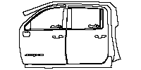 GMC Sierra HD 3500 HD 2024 - (left) Door+Rear Fender+Side Skirt (with ''AT4 HD'' emblem on front door)