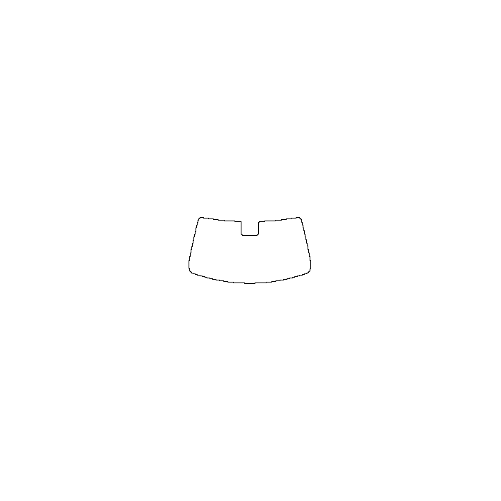 Lexus LBX (EU) Window 2024 - Windshield (inside) (with mirror and dotted area cutout, Edge ends at the inner side of dotted area