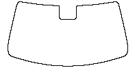 Lexus LBX (EU) Window 2024 - Windshield (inside) (with mirror and dotted area cutout, Edge ends at the inner side of dotted area