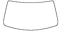 Lexus LBX (EU) Window 2024 - Windshield (inside) (without mirror and dotted area cutout, Edge ends at the inner side of dotted a