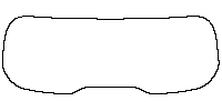 Lexus LBX (EU) Window 2024 - Rear Window (Edge ends at the inner side of dotted area)