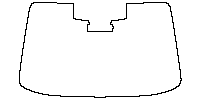 Subaru Impreza (US) Window 2024 - Windshield (inside) (with mirror and dotted area cutout, Edge ends at the inner side of dotted