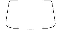 Subaru Impreza (US) Window 2024 - Windshield (inside) (without mirror and dotted area cutout, Edge ends at the inner side of dot