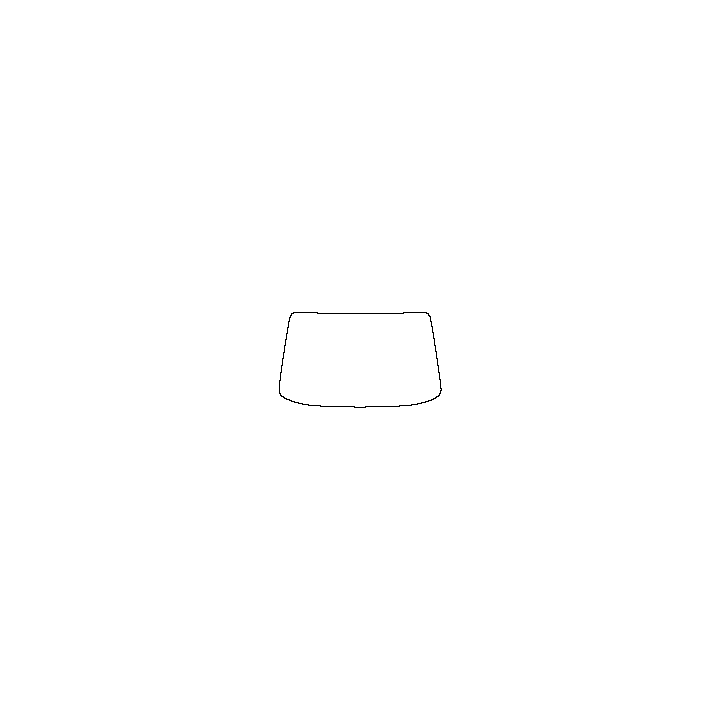 Subaru Impreza (US) Window 2024 - Windshield (inside) (without mirror and dotted area cutout, Edge ends at the inner side of dot