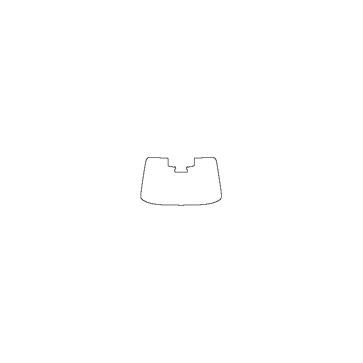 Subaru Impreza (US) Window 2024 - Windshield (inside) (with mirror and dotted area cutout, Edge exceeds the innder side of black