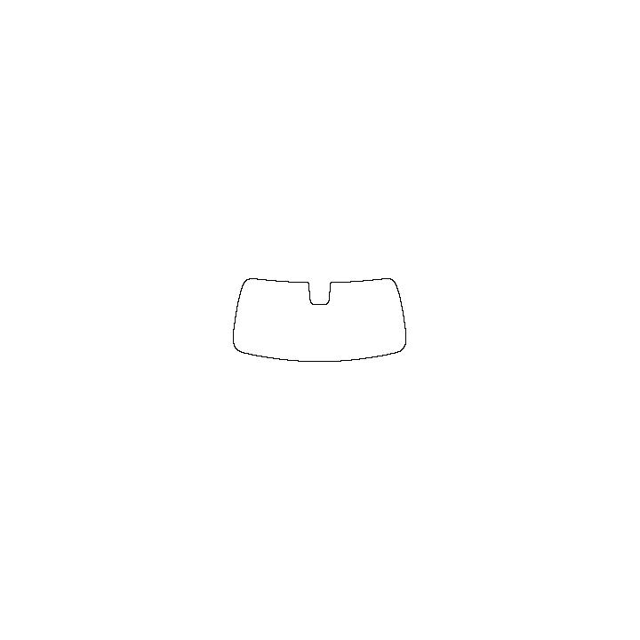 Toyota Grand Highlander (US) Window 2024 - Windshield (inside) (with mirror and dotted area cutout)